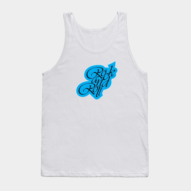 Rock And Roll Text Tank Top by TeeFusion-Hub